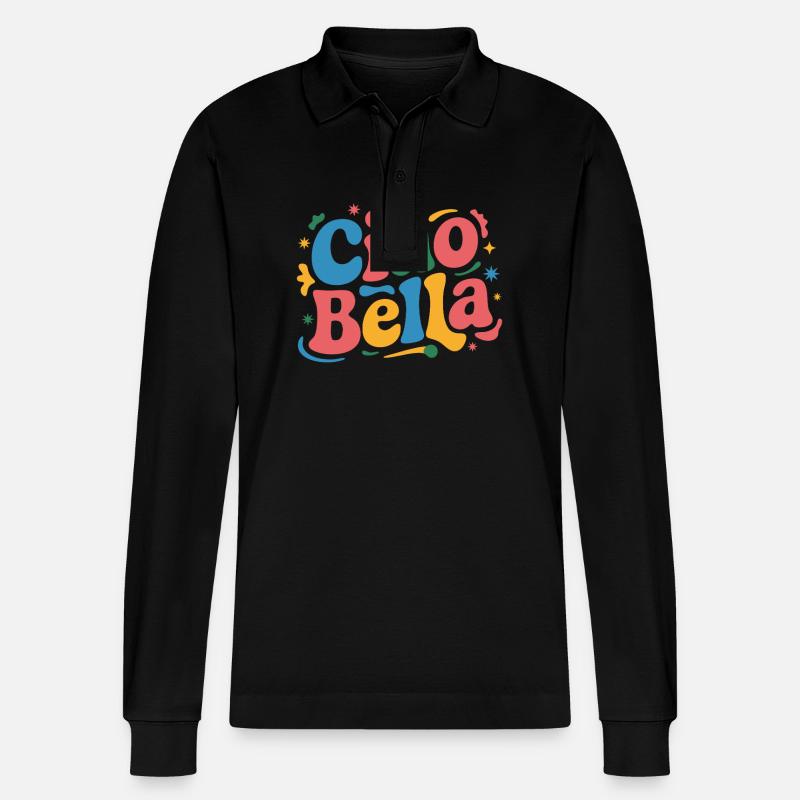 Ciao Bella - Stanley/Stella Unisex Bio-Langarm-Poloshirt Prepster - Schwarz