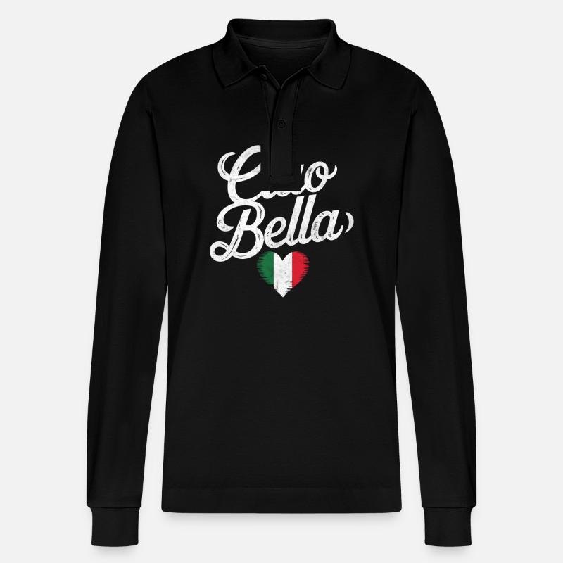 Ciao Bella - Stanley/Stella Unisex Bio-Langarm-Poloshirt Prepster - Schwarz