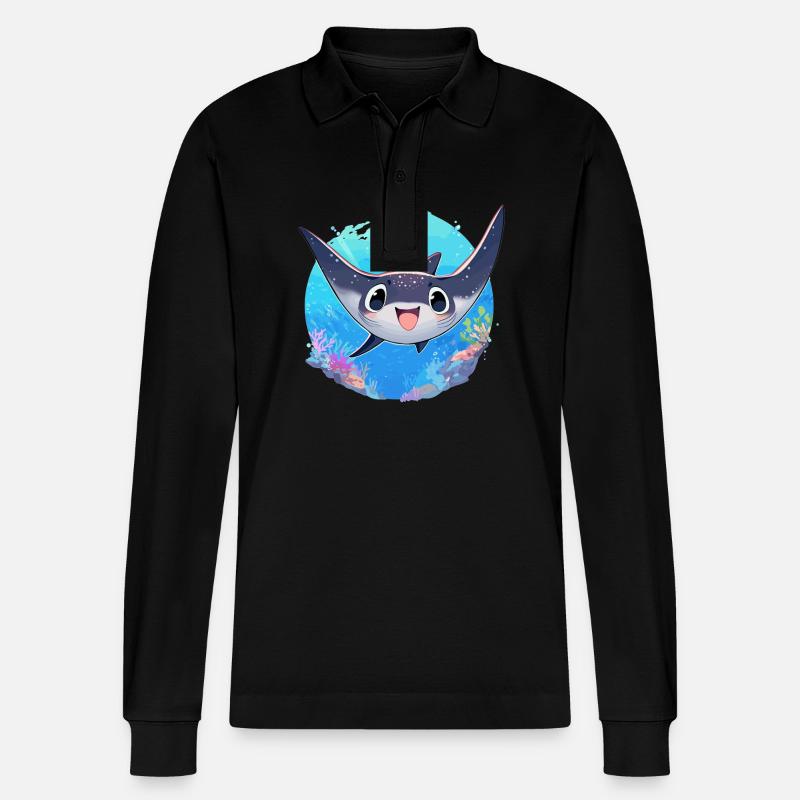 Mantas Manta Rochen - Stanley/Stella Unisex Bio-Langarm-Poloshirt Prepster - Schwarz