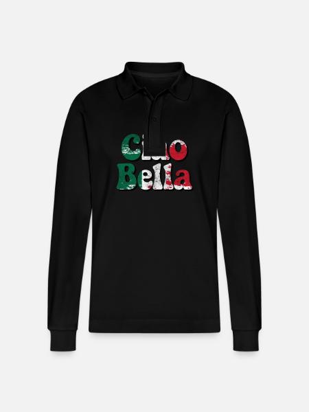 Ciao Bella - Stanley/Stella Organic Unisex Long-Sleeved Polo Shirt Prepster - black