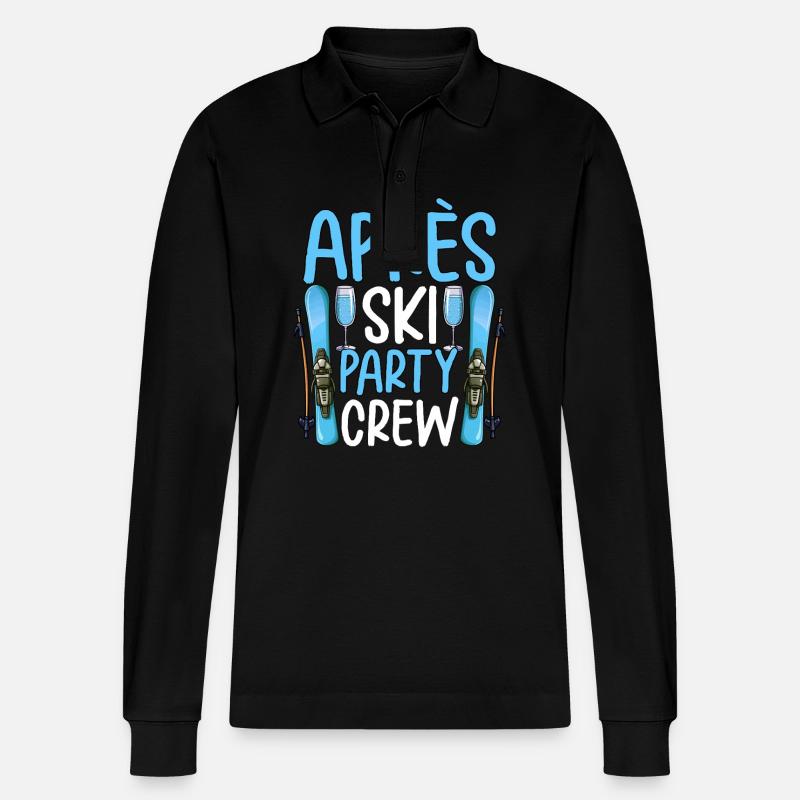 Apres Ski Party Crew - Stanley/Stella Unisex Bio-Langarm-Poloshirt Prepster - Schwarz