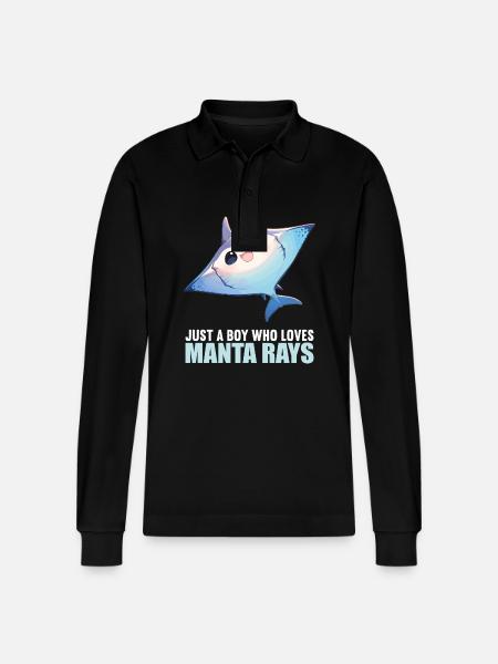 Manta Rays Manta Rays - Stanley/Stella Organic Unisex Long-Sleeved Polo Shirt Prepster - black