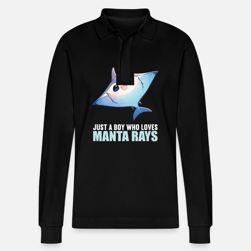 Mantas Manta Rochen - Stanley/Stella Unisex Bio-Langarm-Poloshirt Prepster - Schwarz