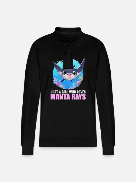 Manta Rays Manta Rays - Stanley/Stella Organic Unisex Long-Sleeved Polo Shirt Prepster - black