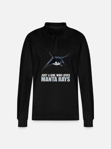 Manta Rays Manta Rays - Stanley/Stella Organic Unisex Long-Sleeved Polo Shirt Prepster - black