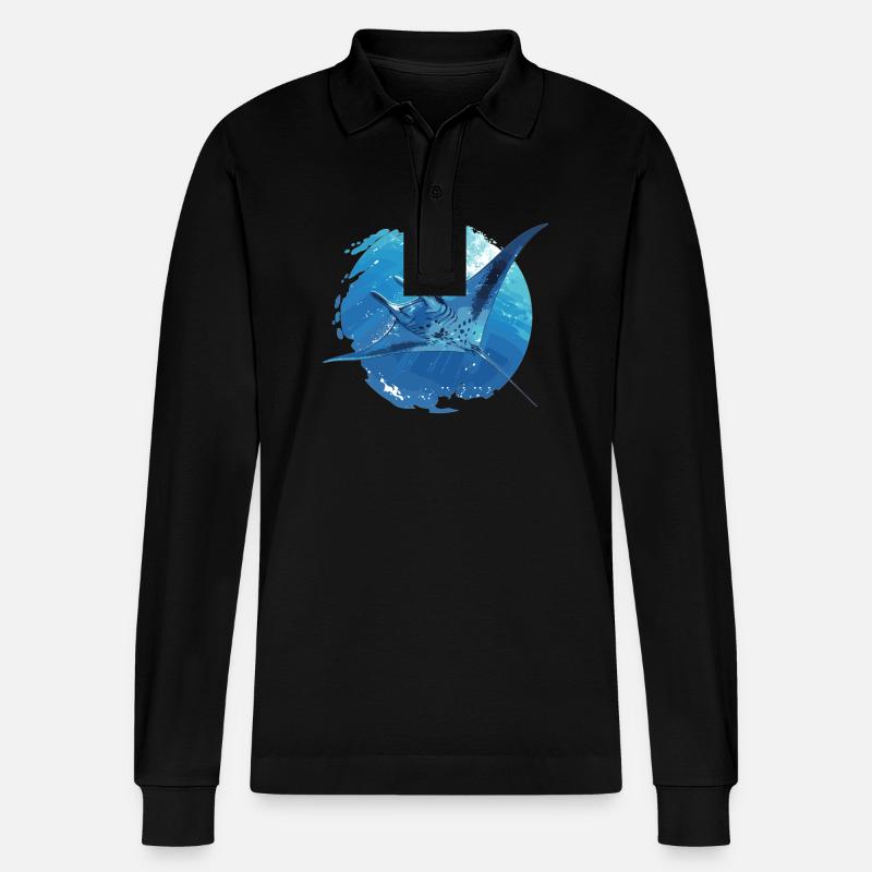 Mantas Manta Rochen - Stanley/Stella Unisex Bio-Langarm-Poloshirt Prepster - Schwarz