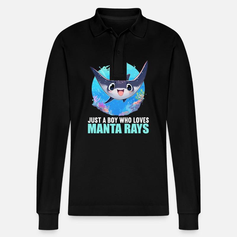 Mantas Manta Rochen - Stanley/Stella Unisex Bio-Langarm-Poloshirt Prepster - Schwarz