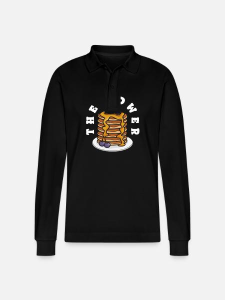 Experience the Turm Pancakes - Stanley/Stella Organic Unisex Long-Sleeved Polo Shirt Prepster - black