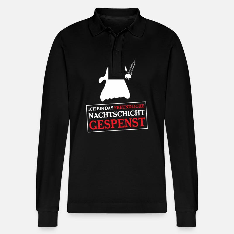 Krankenschwester Krankenpfleger - Stanley/Stella Unisex Bio-Langarm-Poloshirt Prepster - Schwarz