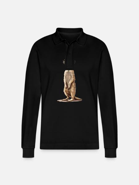 Meerkat Erdmännchen - Polo à manches longues bio PREPSTER Stanley/Stella Unisexe - noir
