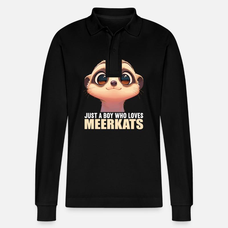 Meerkat Erdmännchen - Stanley/Stella Unisex Bio-Langarm-Poloshirt Prepster - Schwarz