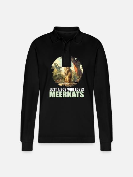 Meerkat Erdmännchen - Polo à manches longues bio PREPSTER Stanley/Stella Unisexe - noir
