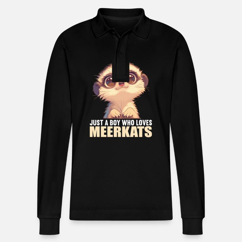 Meerkat Erdmännchen - Stanley/Stella Unisex Bio-Langarm-Poloshirt Prepster - Schwarz