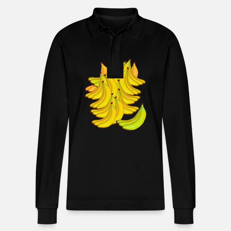 Banane Banane Fruit Fruit Exotique - Polo à manches longues bio PREPSTER Stanley/Stella Unisexe - noir