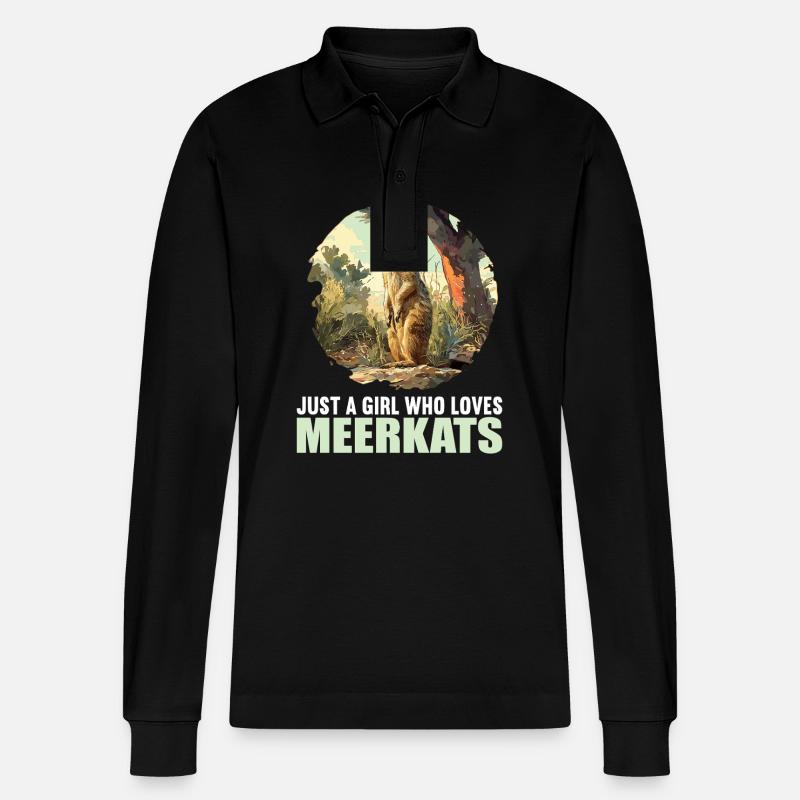 Meerkat Erdmännchen - Polo à manches longues bio PREPSTER Stanley/Stella Unisexe - noir