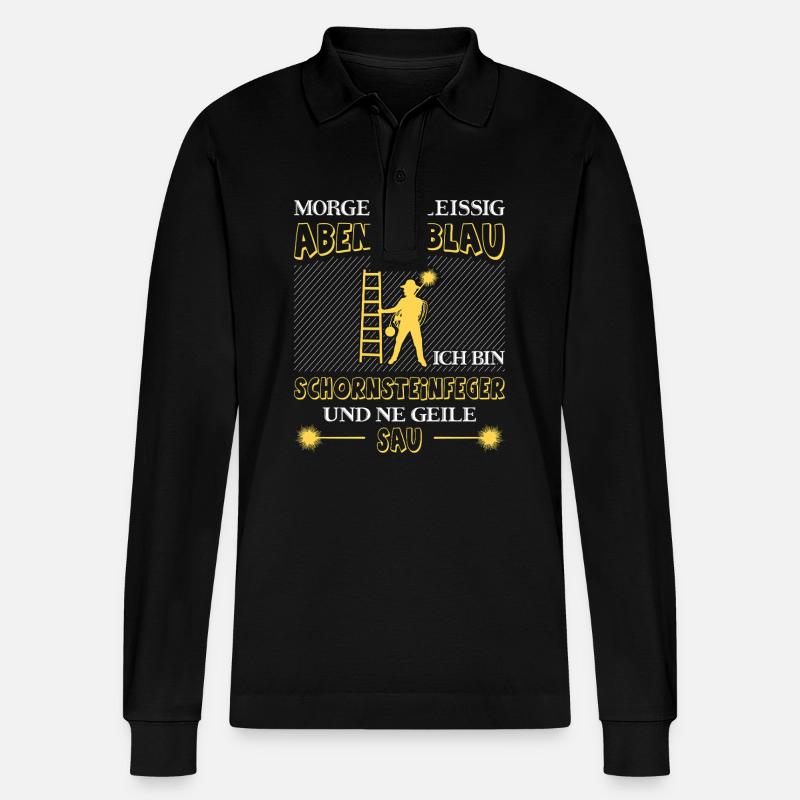 Schornsteinfeger Herren - Stanley/Stella Unisex Bio-Langarm-Poloshirt Prepster - Schwarz