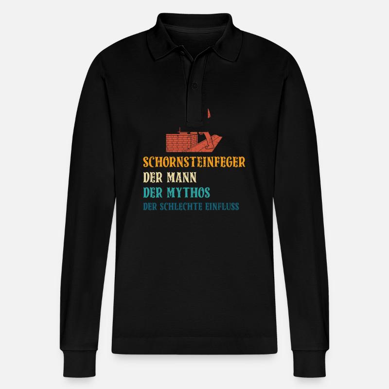 Schornsteinfeger Herren - Stanley/Stella Unisex Bio-Langarm-Poloshirt Prepster - Schwarz