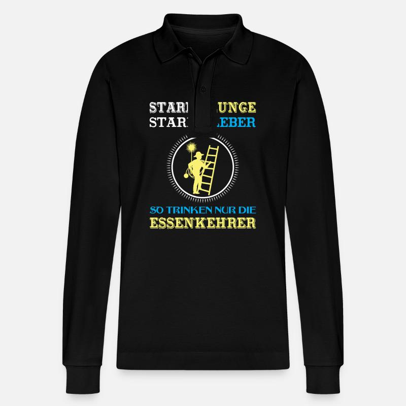 Schornsteinfeger Herren - Stanley/Stella Unisex Bio-Langarm-Poloshirt Prepster - Schwarz