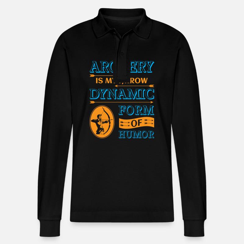 Bogenschießen Bogenschütze - Stanley/Stella Unisex Bio-Langarm-Poloshirt Prepster - Schwarz