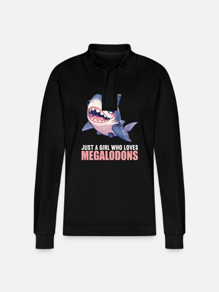Megalodons Megalodon - Stanley/Stella Organic Unisex Long-Sleeved Polo Shirt Prepster - black