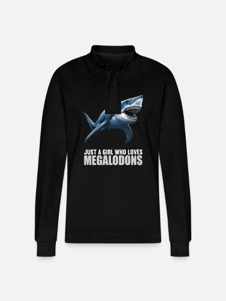 Megalodons Megalodon - Stanley/Stella Unisex Bio-Langarm-Poloshirt Prepster - Schwarz