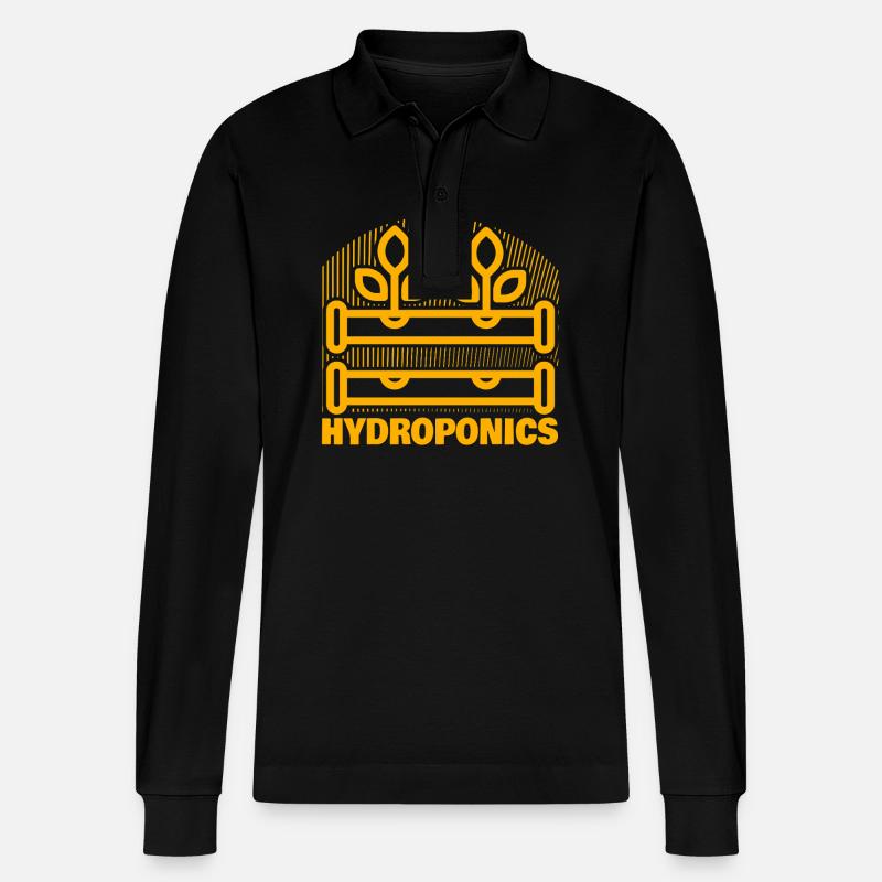 Hydroponik - Stanley/Stella Unisex Bio-Langarm-Poloshirt Prepster - Schwarz