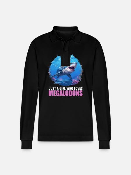 Megalodons Megalodon - Stanley/Stella Organic Unisex Long-Sleeved Polo Shirt Prepster - black
