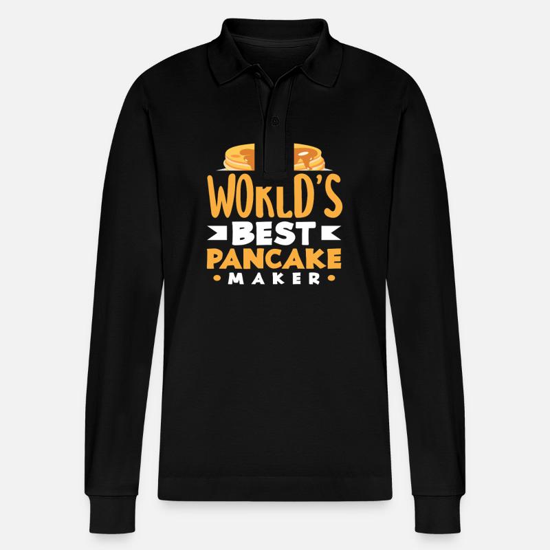 Pfannkuchen Bester Pfannkuchenmacher - Stanley/Stella Unisex Bio-Langarm-Poloshirt Prepster - Schwarz