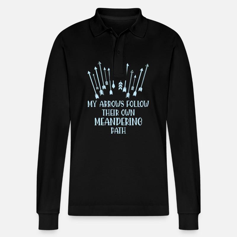 Bogenschießen Bogenschütze - Stanley/Stella Unisex Bio-Langarm-Poloshirt Prepster - Schwarz