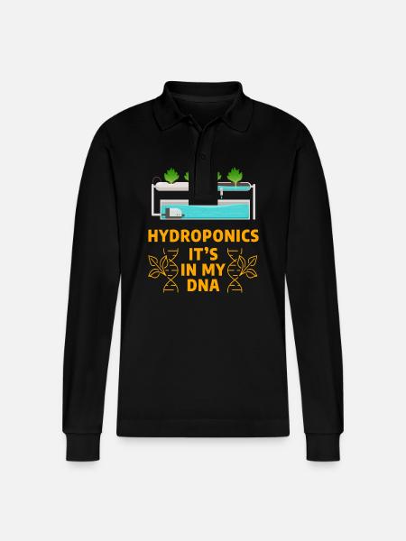 Hydroponics it's in my DNA - Stanley/Stella Organic Unisex Long-Sleeved Polo Shirt Prepster - black