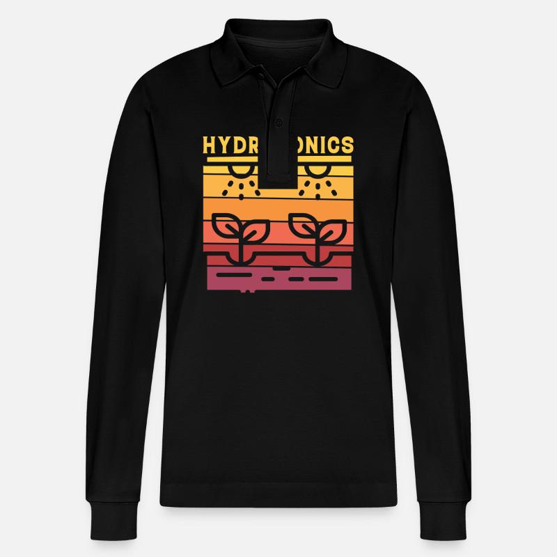 Hydroponik - Stanley/Stella Unisex Bio-Langarm-Poloshirt Prepster - Schwarz
