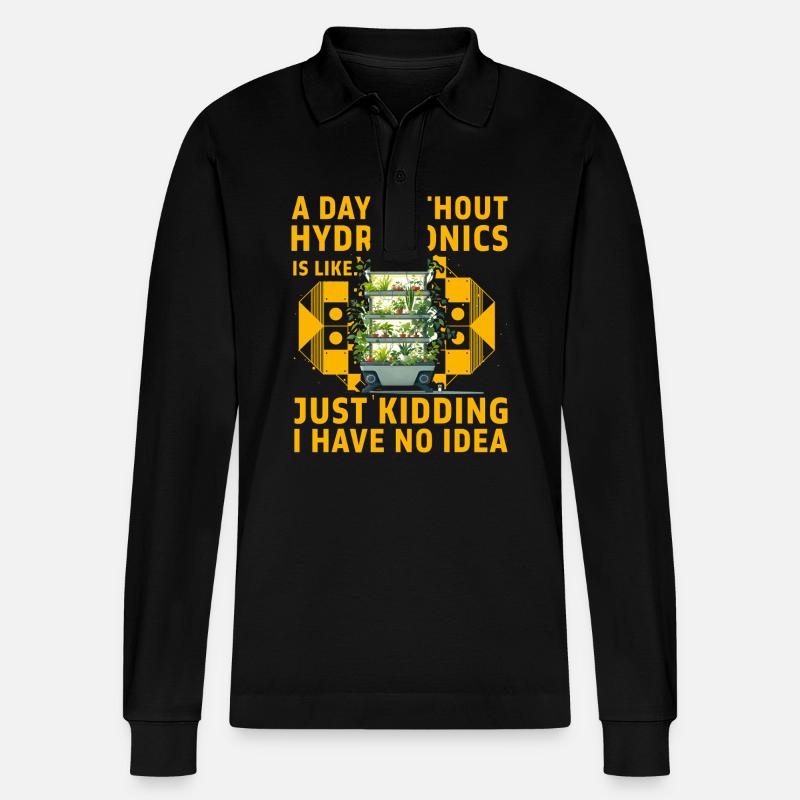Hydroponik - Stanley/Stella Unisex Bio-Langarm-Poloshirt Prepster - Schwarz