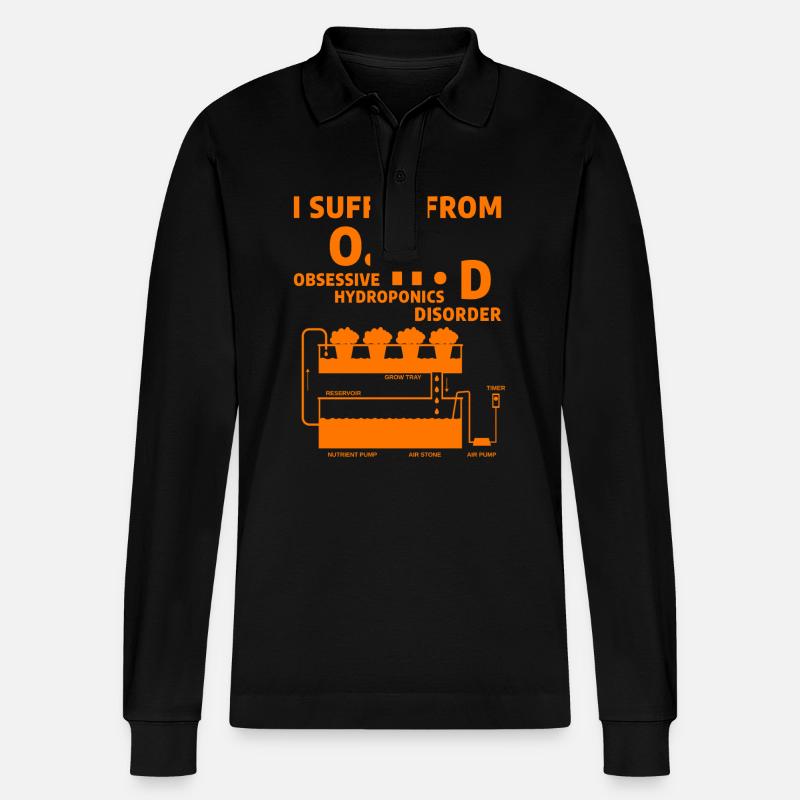 Hydroponik - Stanley/Stella Unisex Bio-Langarm-Poloshirt Prepster - Schwarz