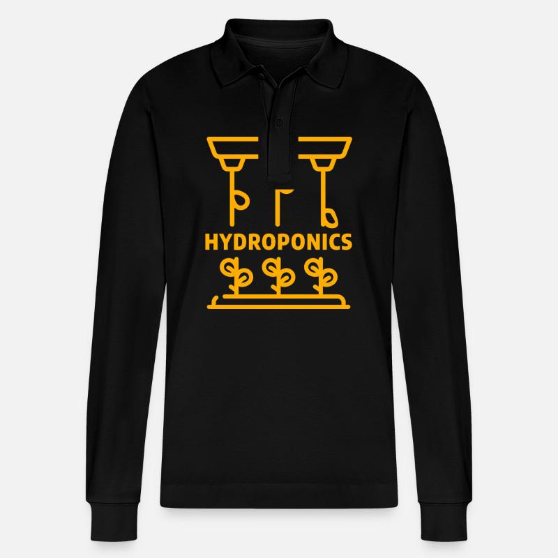 Hydroponik - Stanley/Stella Unisex Bio-Langarm-Poloshirt Prepster - Schwarz