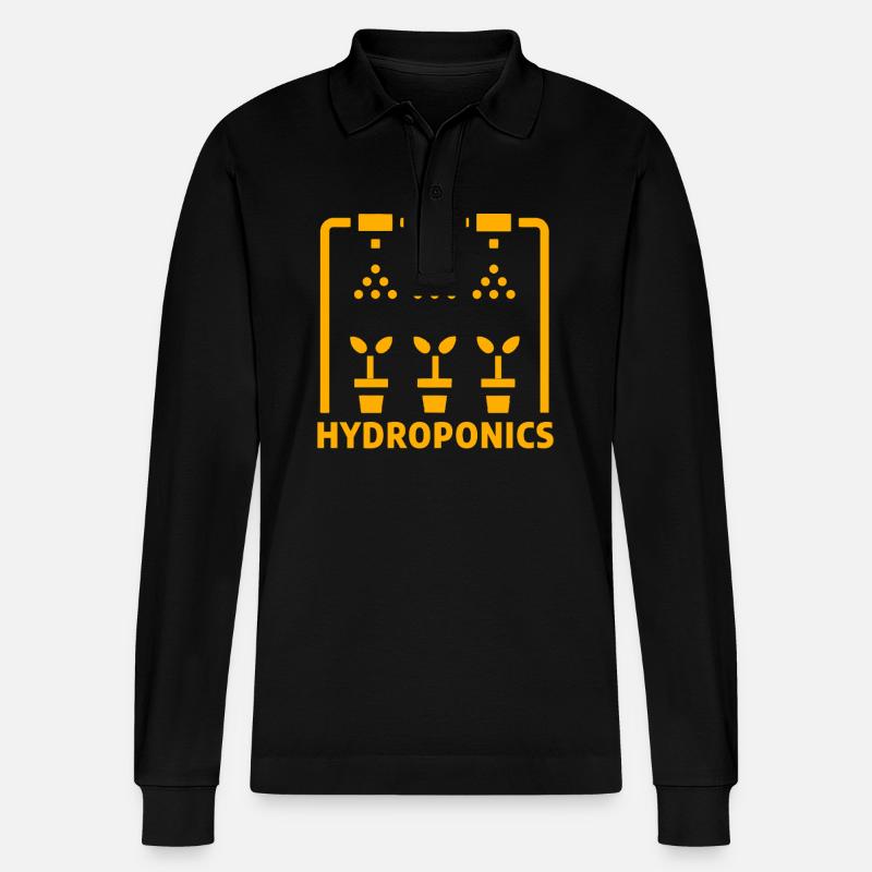 Hydroponik - Stanley/Stella Unisex Bio-Langarm-Poloshirt Prepster - Schwarz