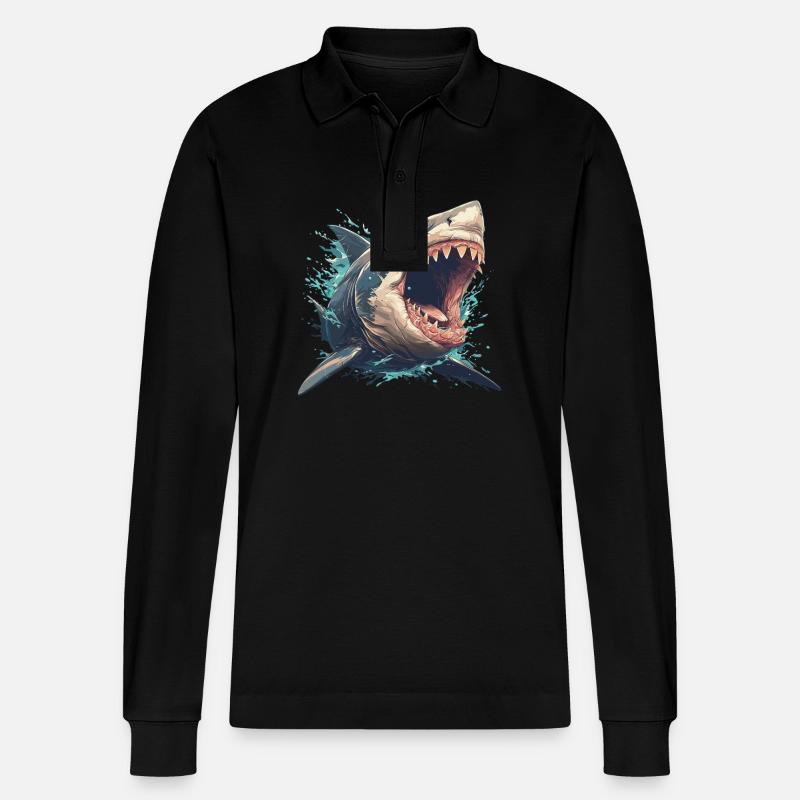 Requins Requin - Polo à manches longues bio PREPSTER Stanley/Stella Unisexe - noir