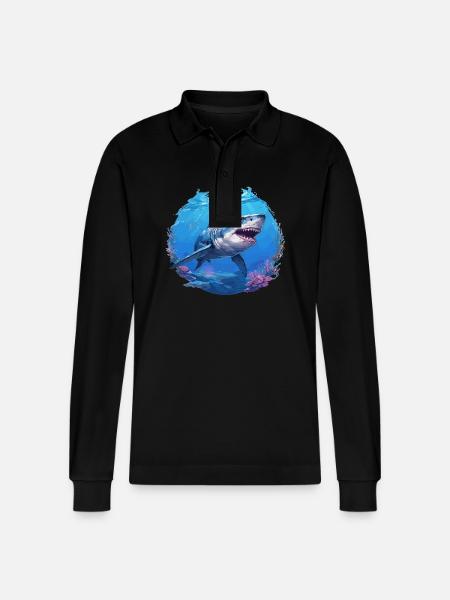 Requins Requin - Polo à manches longues bio PREPSTER Stanley/Stella Unisexe - noir