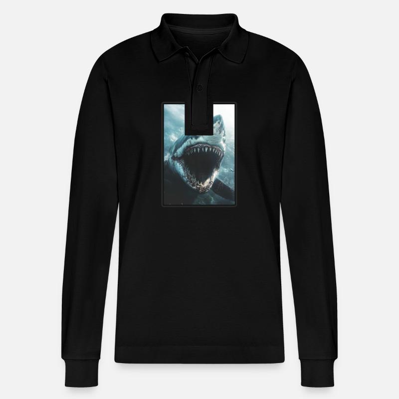 Requins Requin - Polo à manches longues bio PREPSTER Stanley/Stella Unisexe - noir