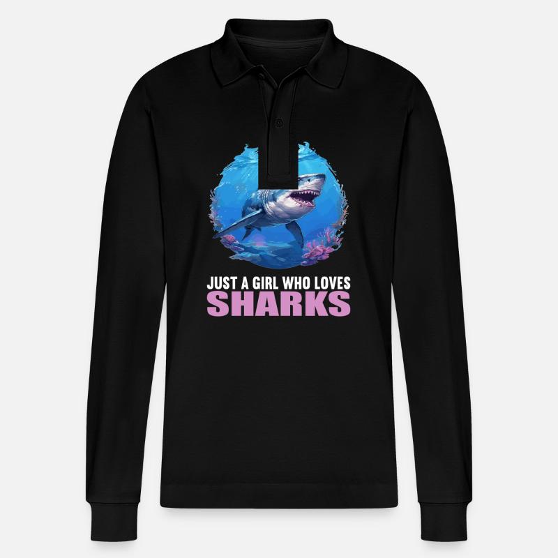 Requins Requin - Polo à manches longues bio PREPSTER Stanley/Stella Unisexe - noir