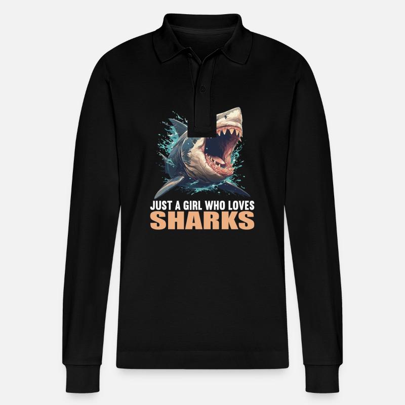 Requins Requin - Polo à manches longues bio PREPSTER Stanley/Stella Unisexe - noir
