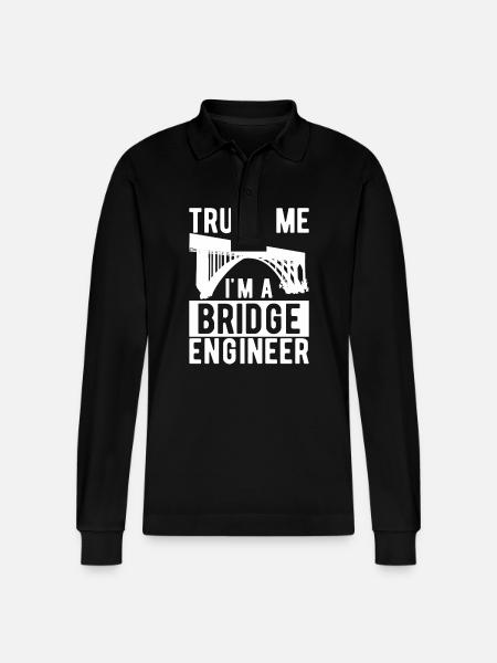 Bridge Engineer Bridge Construction - Stanley/Stella Organic Unisex Long-Sleeved Polo Shirt Prepster - black