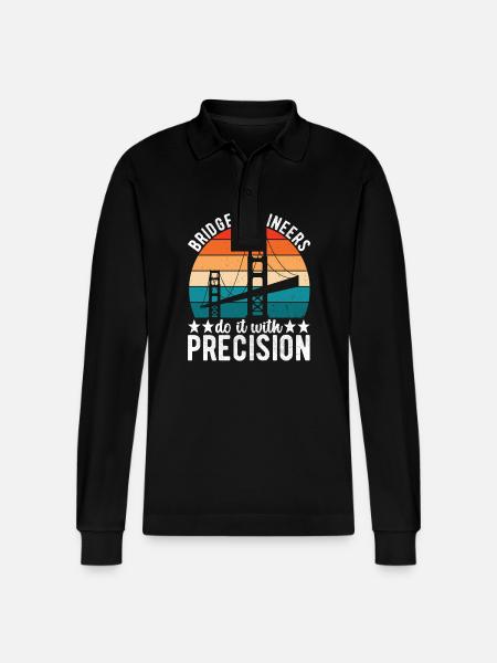 Bridge Engineer Bridge Construction - Stanley/Stella Organic Unisex Long-Sleeved Polo Shirt Prepster - black