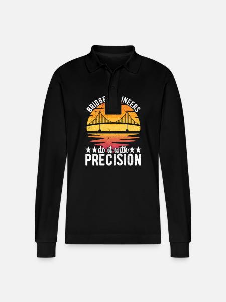 Bridge Engineer Bridge Construction - Stanley/Stella Organic Unisex Long-Sleeved Polo Shirt Prepster - black