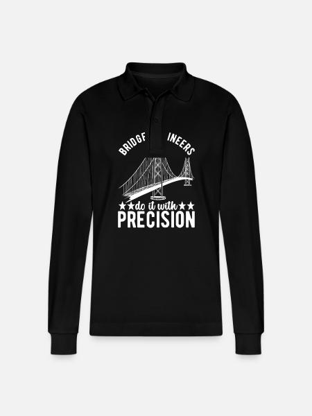 Bridge Engineer Bridge Construction - Stanley/Stella Organic Unisex Long-Sleeved Polo Shirt Prepster - black