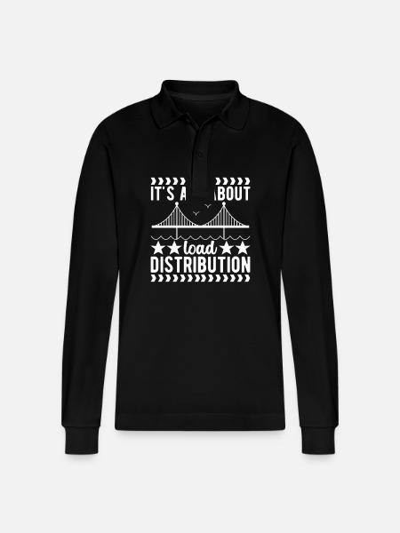 Bridge Engineer Bridge Construction - Stanley/Stella Organic Unisex Long-Sleeved Polo Shirt Prepster - black