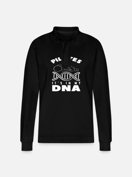 Pilates Is In My DNA - Stanley/Stella Organic Unisex Long-Sleeved Polo Shirt Prepster - black