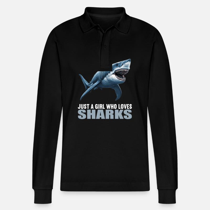 Requins Requin - Polo à manches longues bio PREPSTER Stanley/Stella Unisexe - noir