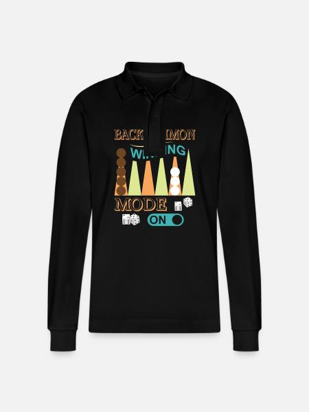 Backgammon Spiel - Stanley/Stella Unisex Bio-Langarm-Poloshirt Prepster - Schwarz