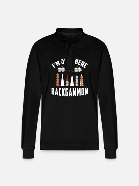 Backgammon Spiel - Stanley/Stella Unisex Bio-Langarm-Poloshirt Prepster - Schwarz