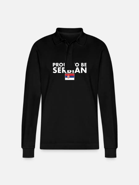 Proud To Be Serbian Serbia Serbian Flag Serbia - Stanley/Stella Organic Unisex Long-Sleeved Polo Shirt Prepster - black
